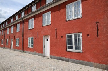 Kopenhag 'daki Kastellet kalesinin barakaları. Yüksek kalite fotoğraf