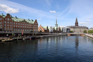 Kopenhag 'daki Frederiksholms Kanalı. Yüksek kalite fotoğraf