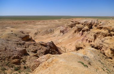 Gobi Çölü, Moğolistan 'daki Tsagaan Suvarga kaya oluşumları. Yüksek kalite fotoğraf