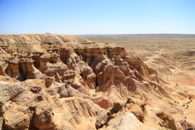 Gobi Çölü, Moğolistan 'daki Tsagaan Suvarga kaya oluşumları. Yüksek kalite fotoğraf