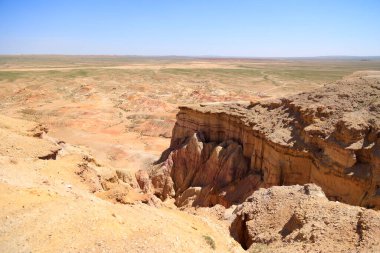 Gobi Çölü, Moğolistan 'daki Tsagaan Suvarga kaya oluşumları. Yüksek kalite fotoğraf