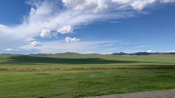 Imensă Panoramă Mongolă Expediția August Înregistrare Înaltă Calitate — Videoclip de stoc