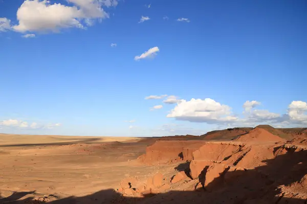 Скальные Образования Пламенеющей Скалы Баянзаг Закате Монголия Высокое Качество Фото — стоковое фото