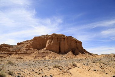 Nemegt Kanyonu, Umnugobi, Moğolistan 'daki kaya oluşumları. Yüksek kalite fotoğraf