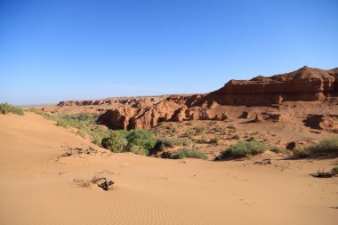 Khermen Tsav Kanyonu, Batı Gobi, Moğolistan 'daki en güzel yerlerden biri. Yüksek kalite fotoğraf