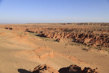 Khermen Tsav Kanyonu, Batı Gobi, Moğolistan 'daki en güzel yerlerden biri. Yüksek kalite fotoğraf