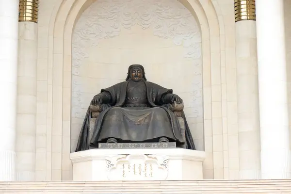 Bronze Statue Genghis Khan Ulaanbaatar High Quality Photo — Stock Photo, Image