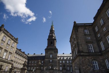 Kopenhag 'daki Christiansborg Sarayı manzarası. Yüksek kalite fotoğraf