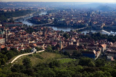 Prag şehrinin en iyi manzarası. Yüksek kalite fotoğraf