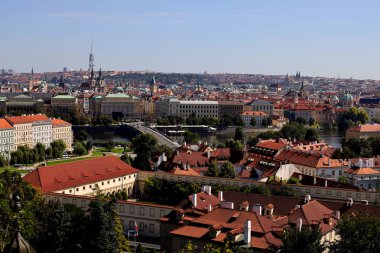 Prag şehrinin en iyi manzarası. Yüksek kalite fotoğraf