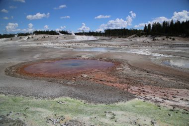Yellowstone Ulusal Parkı 'nda sıcak havuz. Yüksek kalite fotoğraf