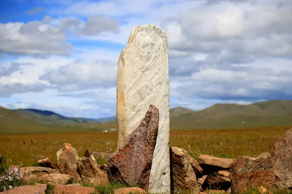 Pedra Veado Estepe Mongol Foto Alta Qualidade Fotografias De Stock Royalty-Free