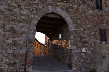 İtalya 'nın Castiglione dOrcia kasabasına ait görüntüler. Yüksek kalite fotoğraf