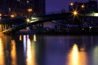 Gece Saigon manzarası, Vietnam. Yüksek kalite fotoğraf