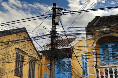 Hoi An, Vietnam 'daki bir evin detayları. Yüksek kalite fotoğraf