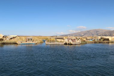 The floating islands of the Uros on Lake Titicaca, Peru. High quality photo clipart