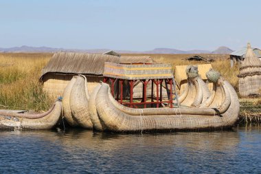 The floating islands of the Uros on Lake Titicaca, Peru. High quality photo clipart