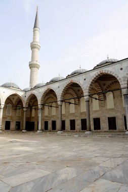 İstanbul 'daki Mavi Cami' nin minarelerinden birinin dış görünüşü. Yüksek kalite fotoğraf