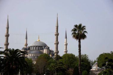 İstanbul 'daki Mavi Cami manzarası. Yüksek kalite fotoğraf