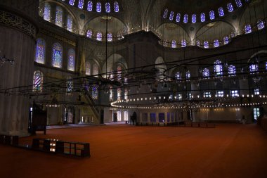 İstanbul 'daki Mavi Cami' nin içi. Yüksek kalite fotoğraf