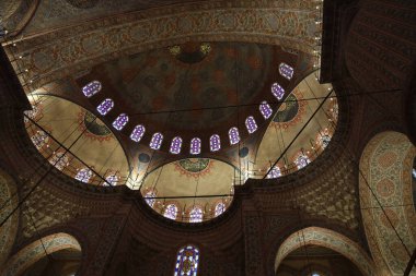 İstanbul 'daki Mavi Cami' nin içi. Yüksek kalite fotoğraf