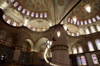 İstanbul 'daki Mavi Cami' nin içi. Yüksek kalite fotoğraf