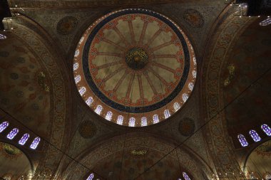 İstanbul 'daki Mavi Cami' nin içi. Yüksek kalite fotoğraf