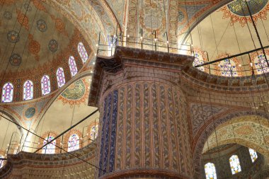 İstanbul 'daki Mavi Cami' nin içi. Yüksek kalite fotoğraf