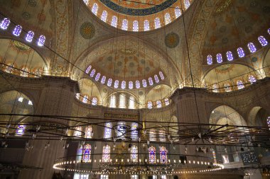 İstanbul 'daki Mavi Cami' nin içi. Yüksek kalite fotoğraf