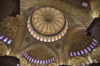 İstanbul 'daki Mavi Cami' nin içi. Yüksek kalite fotoğraf