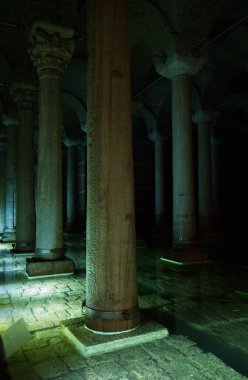 İstanbul 'daki Bazilika Sarnıcısının iç manzarası. Yüksek kalite fotoğraf