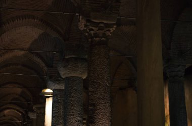 İstanbul 'daki Bazilika Sarnıcısının iç manzarası. Yüksek kalite fotoğraf