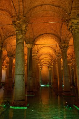 İstanbul 'daki Bazilika Sarnıcısının iç manzarası. Yüksek kalite fotoğraf