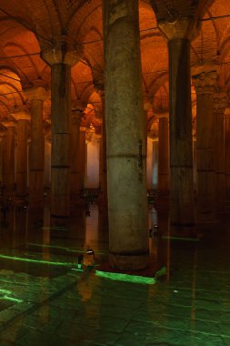 İstanbul 'daki Bazilika Sarnıcısının iç manzarası. Yüksek kalite fotoğraf