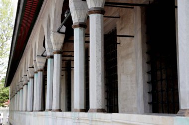 İstanbul 'daki Mavi Cami' nin dış sütunları. Yüksek kalite fotoğraf