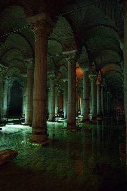 İstanbul 'daki Bazilika Sarnıcısının iç manzarası. Yüksek kalite fotoğraf