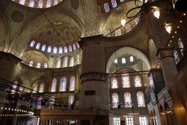 İstanbul 'daki Mavi Cami' nin içi. Yüksek kalite fotoğraf