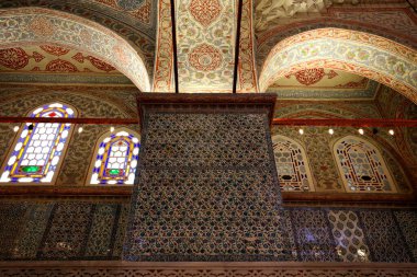 İstanbul 'daki Mavi Cami' nin içi. Yüksek kalite fotoğraf