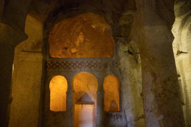 Türkiye 'nin Kapadokya kentindeki Goreme Açık Hava Müzesi' nde bir kilisenin içinde. Yüksek kalite fotoğraf