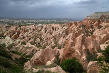 Kapadokya, Türkiye 'deki Kızıl Vadi' nin kaya oluşumları. Yüksek kalite fotoğraf