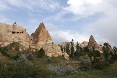 Rock formations in the Rose Valley in Cappadocia, Turkey. High quality photo clipart