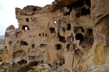 Türkiye 'nin Kapadokya kentindeki antik Cavusin kasabası. Yüksek kalite fotoğraf