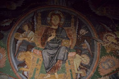Interior mural in a church in the Rose Valley, Cappadocia, Turkey. High quality photo clipart