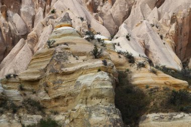 Türkiye 'nin Kapadokya kentindeki Gül Vadisi' nde kaya oluşumları. Yüksek kalite fotoğraf