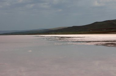 Türkiye 'nin Tuz Golu tuz gölünün güzel renkleri. Yüksek kalite fotoğraf