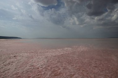 Türkiye 'nin Tuz Golu tuz gölünün güzel renkleri. Yüksek kalite fotoğraf