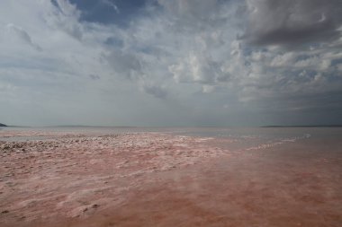 Türkiye 'nin Tuz Golu tuz gölünün güzel renkleri. Yüksek kalite fotoğraf