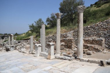 Türkiye 'deki Roma şehri Efes' in kalıntıları. Yüksek kalite fotoğraf