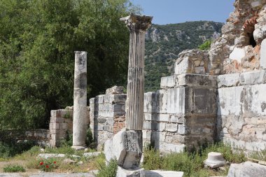Türkiye 'deki Roma şehri Efes' in kalıntıları. Yüksek kalite fotoğraf