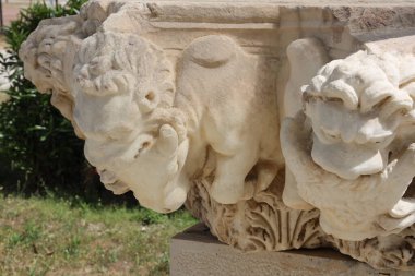 Türkiye 'nin Hierapolis kentinin çok iyi korunmuş başkentleri. Yüksek kalite fotoğraf